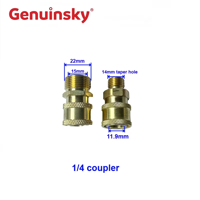 Twee specificaties van 1/4 koppeling