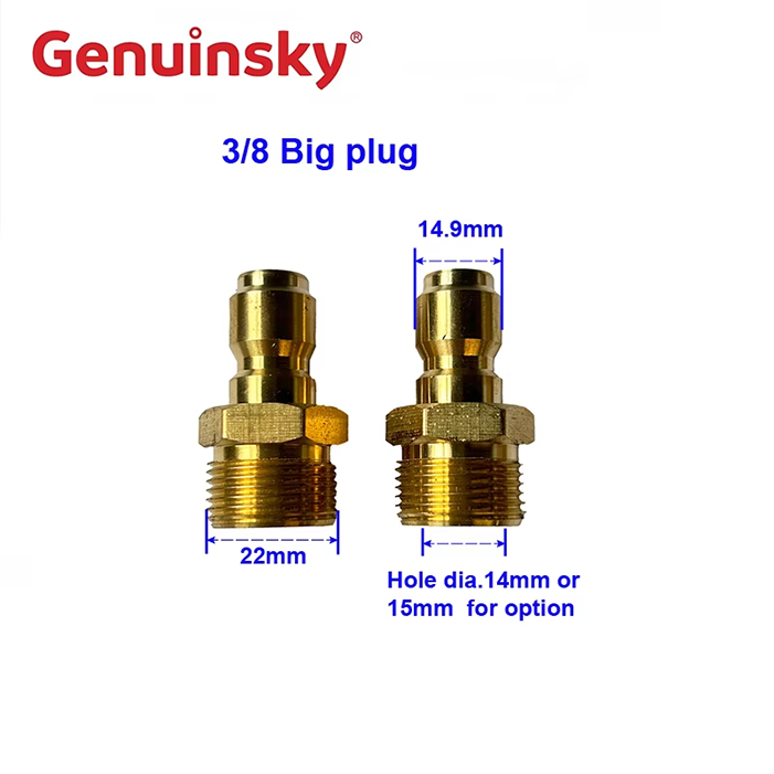 Messing 3/8 inch Snelle Grote Plug M22